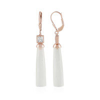 Boucles d'oreilles en argent et Calcédoine blanche (KM by Juwelo)