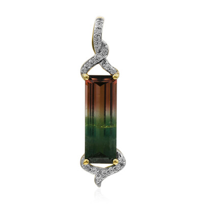 Pendentif en or et Tourmaline multicolore