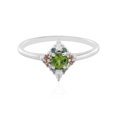 Bague en argent et Zircon de Ceylan vert