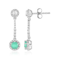 Boucles d'oreilles en argent et Emeraude de Russie