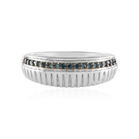 Bague en argent et Diamant SI1 bleu