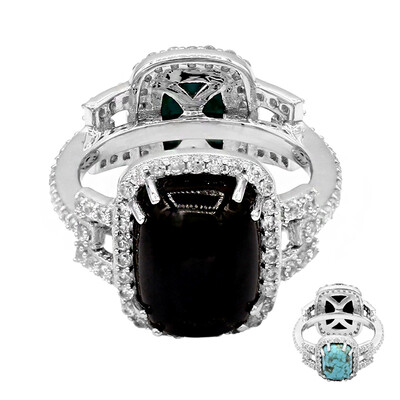 Bague en argent et Spinelle noir