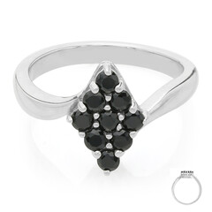 Bague en argent et Spinelle noir