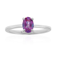 Bague en argent et Topaze mystique fuchsia