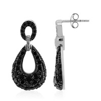 Boucles d'oreilles en argent et Spinelle noir