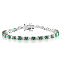 Bracelet en argent et Emeraude de Zambie (Gems en Vogue)