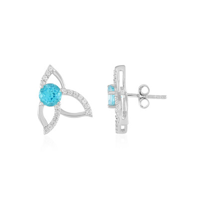 Boucles d'oreilles en argent et Topaze Paraiba