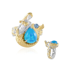 Bague en argent et Opale bleue d'Éthiopie (Gems en Vogue)