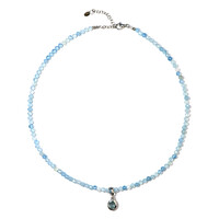 Collier en argent et Aigue-marine