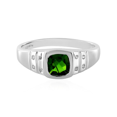 Bague en argent et Diopside de Russie