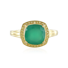 Bague en argent et Onyx vert