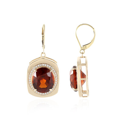 Boucles d'oreilles en or et Grenat Hessonite