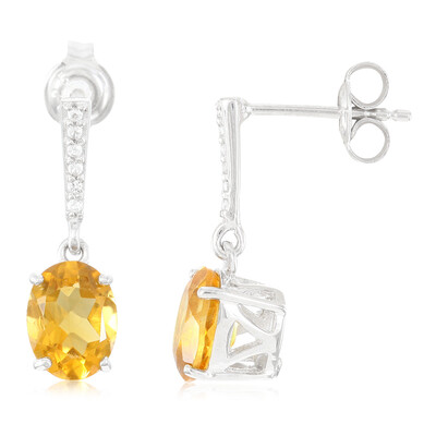 Boucles d'oreilles en argent et Citrine