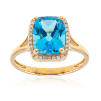 Bague en or et Topaze bleu Suisse