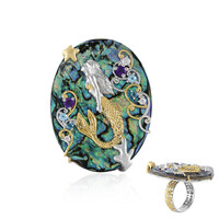 Bague en argent et Coquillage d'Abalone (Gems en Vogue)