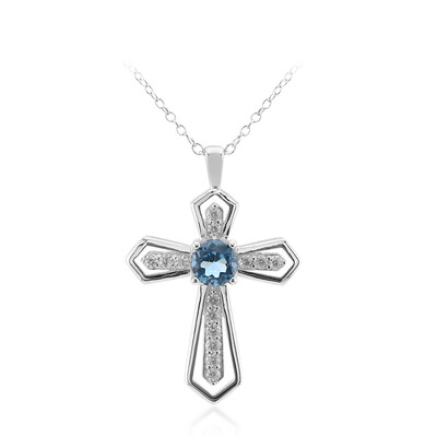 Collier en argent et Topaze bleu de Londres