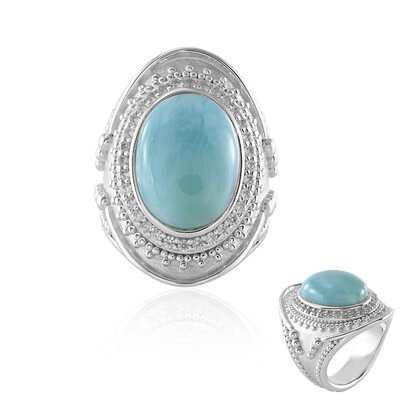 Bague en argent et Larimar (Dallas Prince Designs)