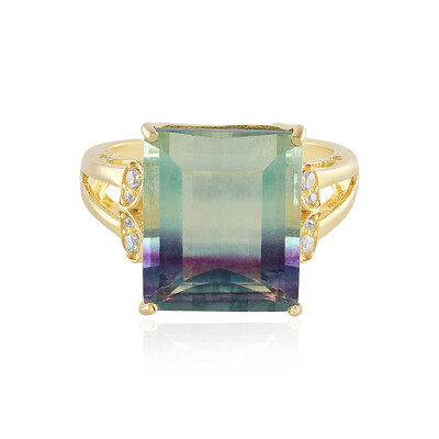 Bague en argent et Fluorite multicolore