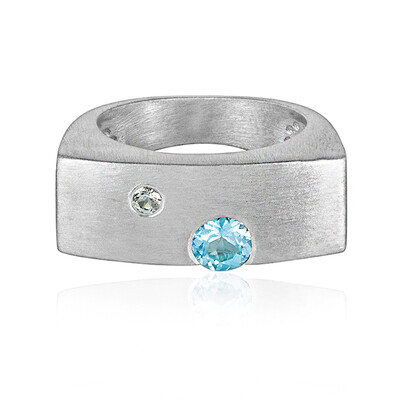 Bague en argent et Topaze bleu ciel (MONOSONO COLLECTION)