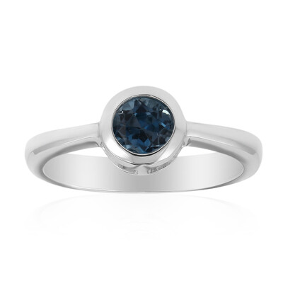 Bague en argent et Topaze bleu de Londres