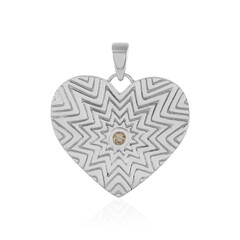 Pendentif en argent et Diamant champagne I3