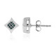 Boucles d'oreilles en argent et Diamant bleu I3